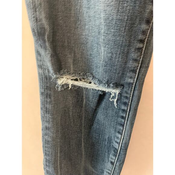 Good American Good Legs Distressed Raw Hem High Rise Skinny Straight Size 2 26 - Picture 5 of 12
